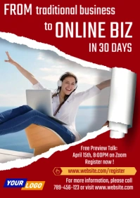 Online business seminar flyer A4 template