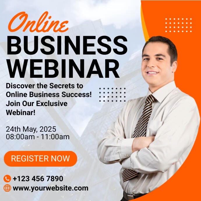 Online Business Webinar Template | PosterMyWall