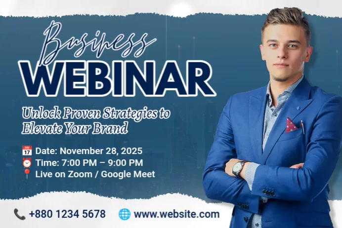 Plantilla de Online Business Webinar | PosterMyWall