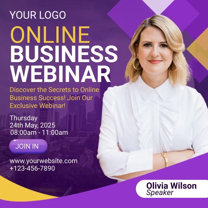 Online Business Webinar Template | PosterMyWall