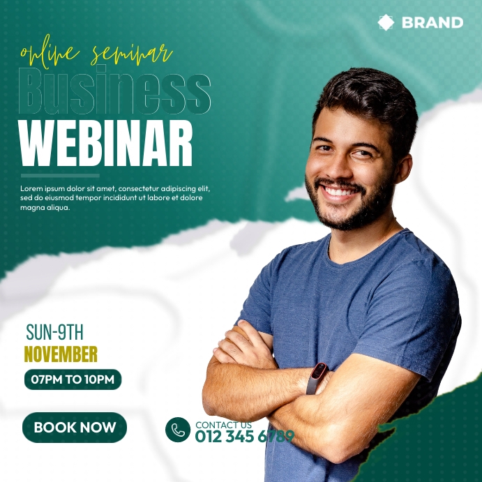 Online Business Webinar Template | PosterMyWall