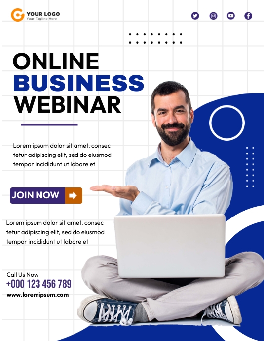 Online Business Webinar Flyers Template | PosterMyWall