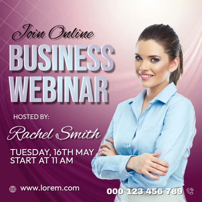 Plantilla de Online Business Webinar | PosterMyWall