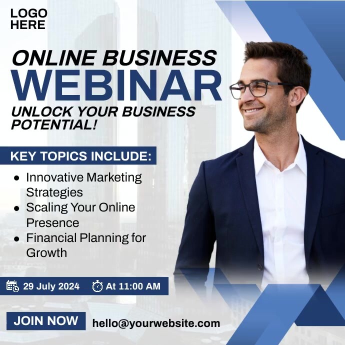 Online Business Webinar Template | PosterMyWall