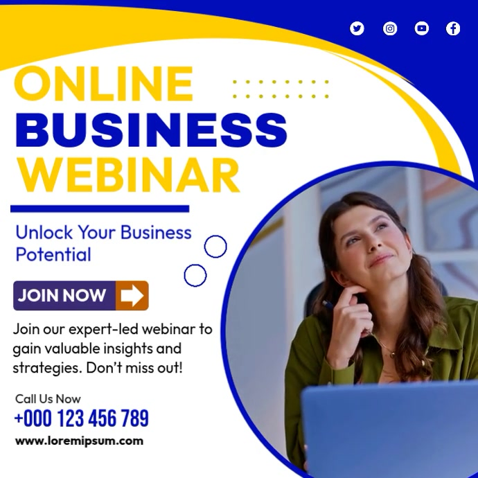 Online Business Webinar Template | PosterMyWall