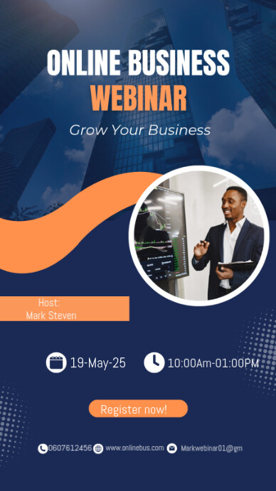 Copy of Online business webinar flyer design ads | PosterMyWall