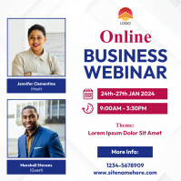 Online Business Webinar Social Media Poster Template | PosterMyWall