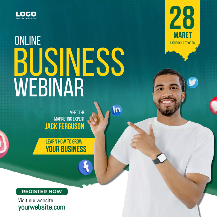 Copy of Online Business Webinar Social Media Design T | PosterMyWall