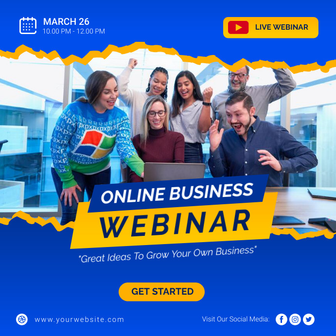 Copy of Online Business Webinar Social Media Post | PosterMyWall
