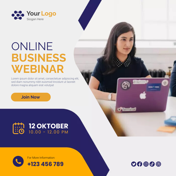 Copy of Online Business Webinar Social Media Post | PosterMyWall