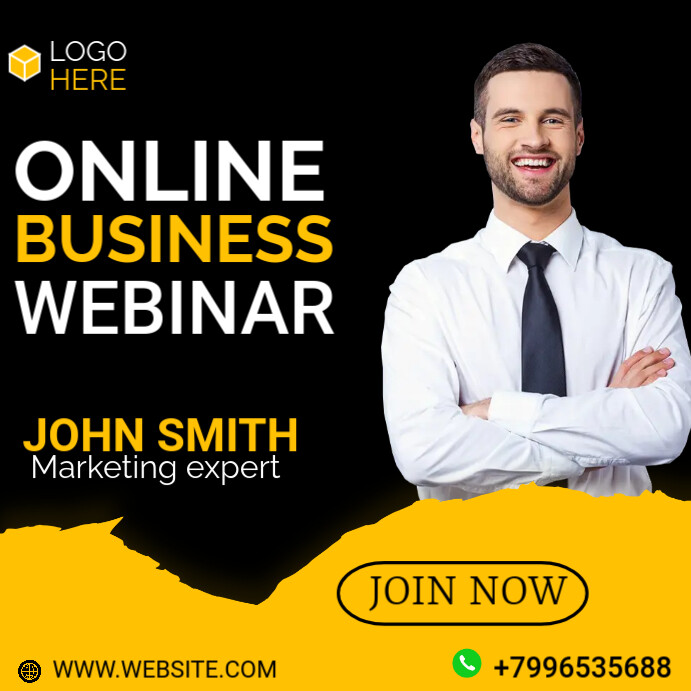 Online business webinar template Publicação no Instagram