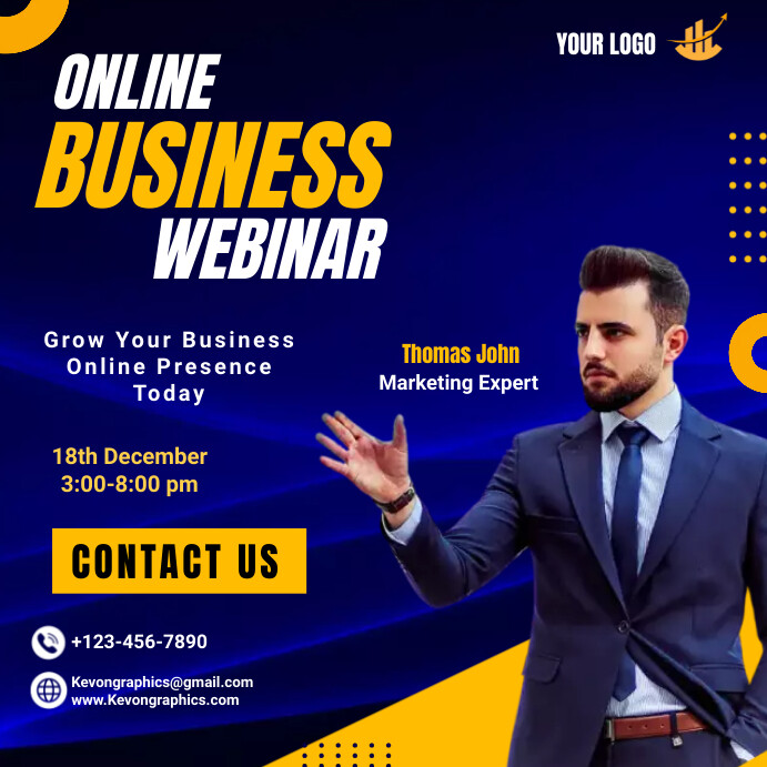 Copy of Online Business Webinar Template | PosterMyWall