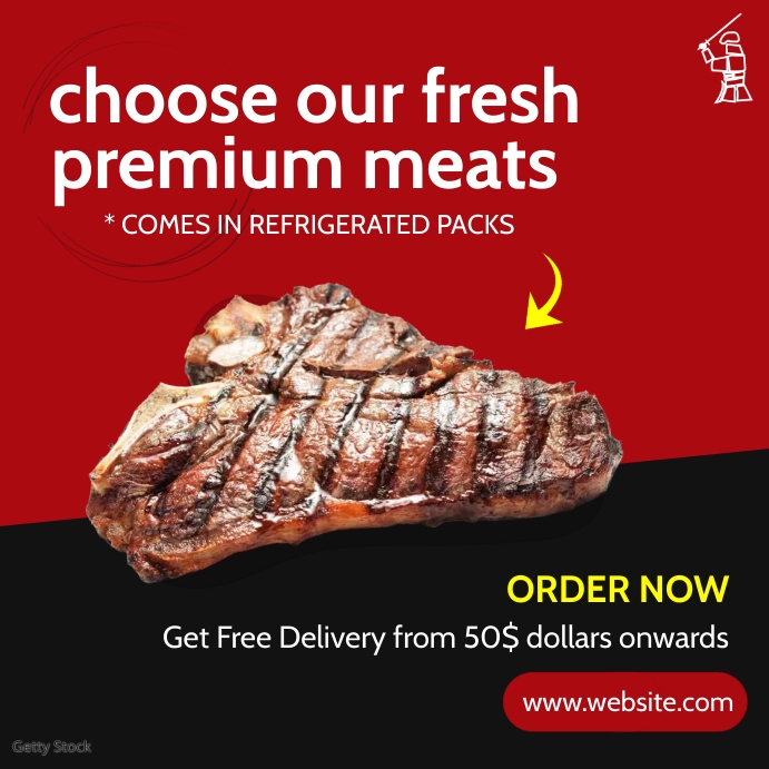 online butcher instagram post advertisement Template | PosterMyWall