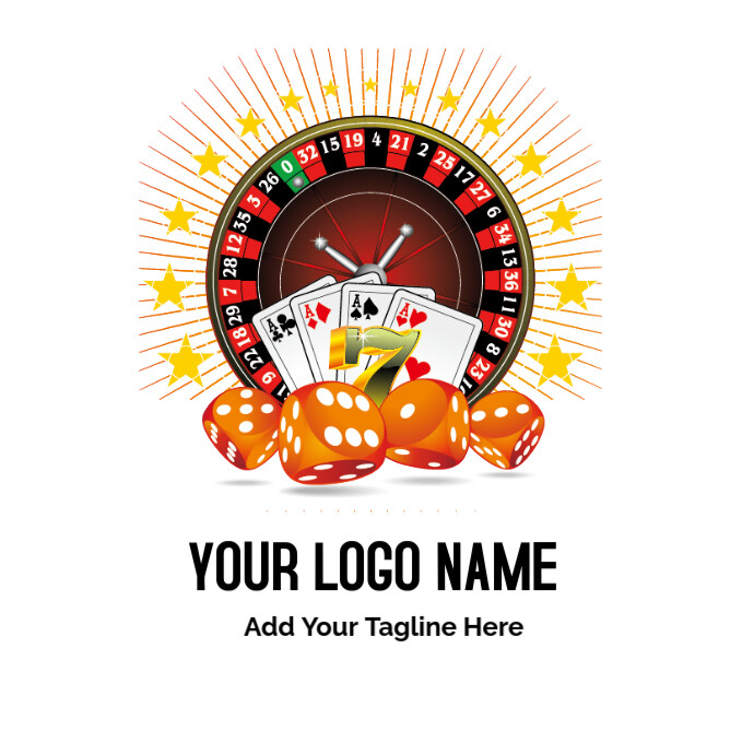 Online Casino Gambling Roulette, Dice And Pok Logotyp template