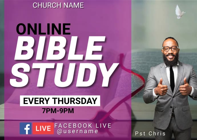 Online Church Bible Study Template | PosterMyWall