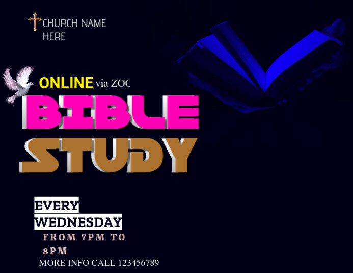 Online Church Bible Study Template | PosterMyWall