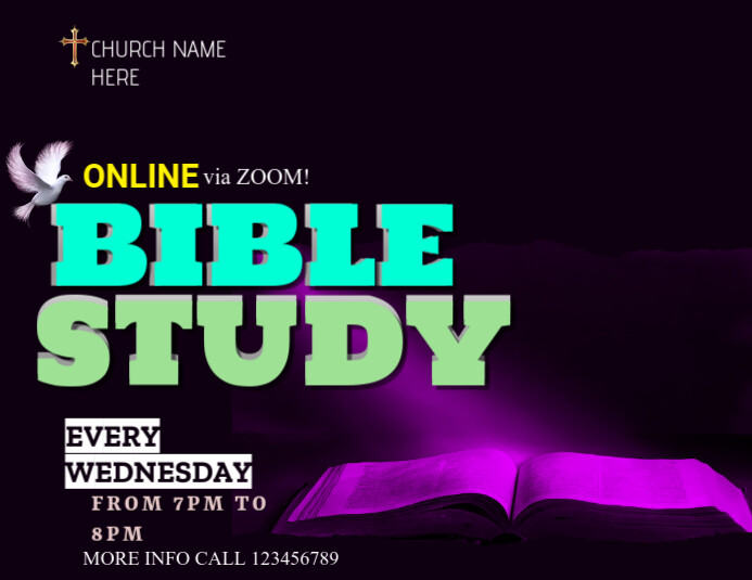 Online Church Bible Study Template | PosterMyWall