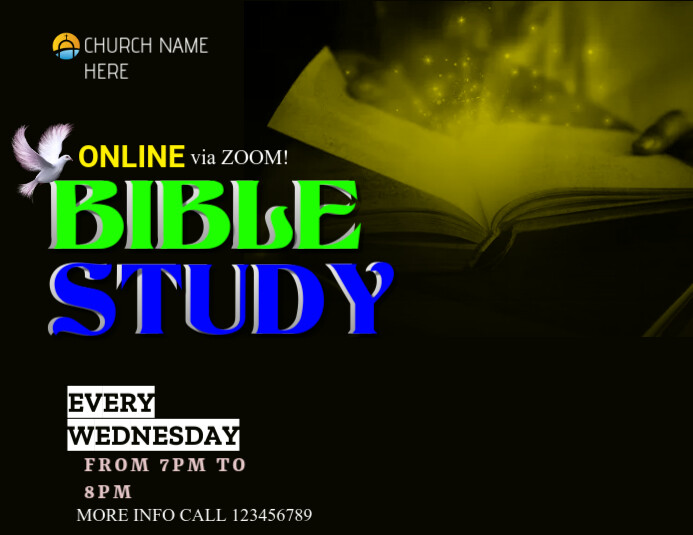 Online Church Bible Study Template | PosterMyWall