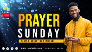 Черный Prayer Sunday Event Facebook Cover Video Template
