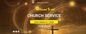 棕色 Online church service flyer Twitch Profile Banner Template