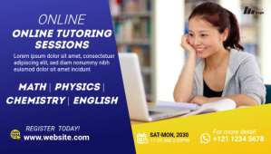 Online Tutor Service Ad Template Cabeçalho de blogue