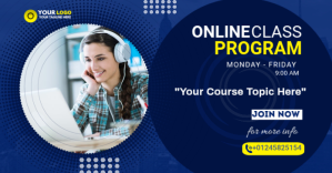 สีม่วง Online Class Program Gedeelde afbeelding op Facebook Template