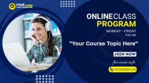 Online Classes course flyer Digitalt display (16:9) template