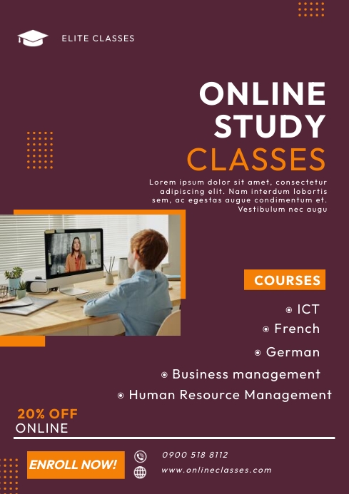 Online classes flyer Template | PosterMyWall
