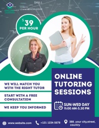 Online Classes Flyer Volantino (US Letter) template
