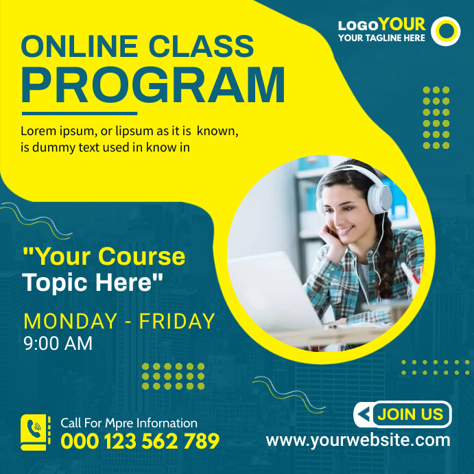 Online Classes Instagram Post Template | PosterMyWall