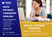 Online Classes postcard template