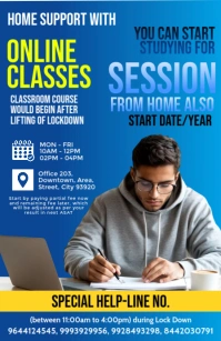 Online Classes Studying Poster Template Tabloid