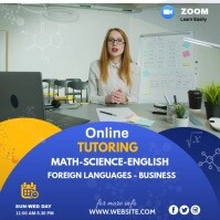 Zoom Online Classes Social Media Post Template | PosterMyWall