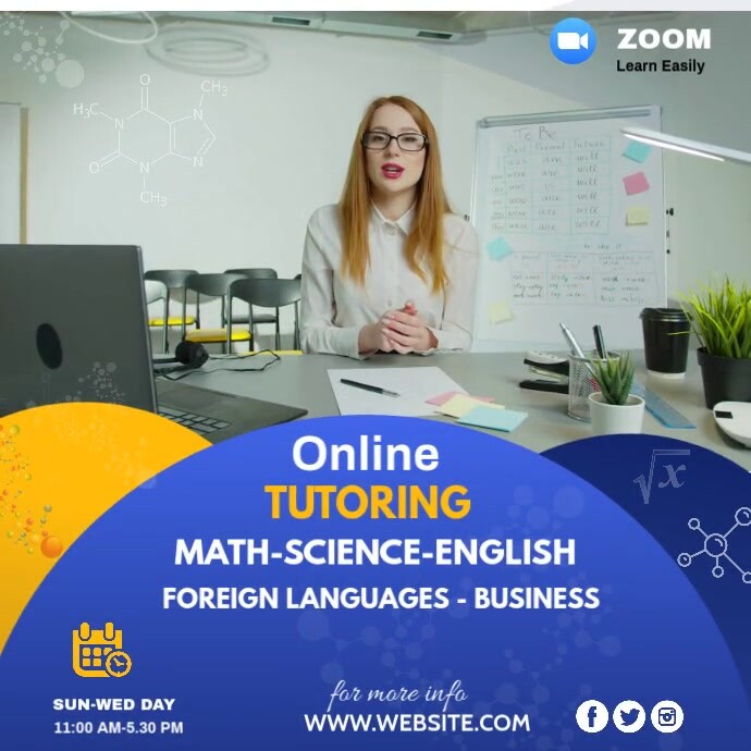 Online Classes Video social media post, Template | PosterMyWall