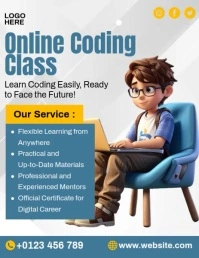 Online Coding Class Volantino (US Letter) template