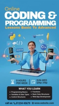 online coding lessons Instagram Story template