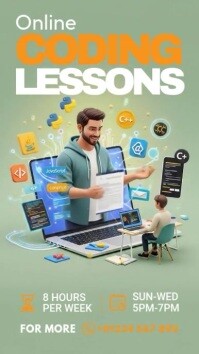 Online Coding Lessons Instagram Story template