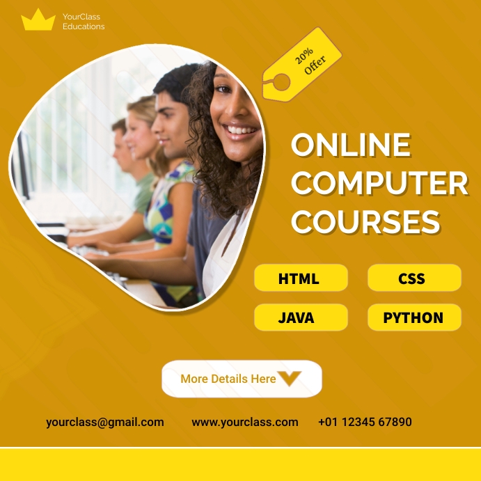 Online Computer Courses Template Design | PosterMyWall