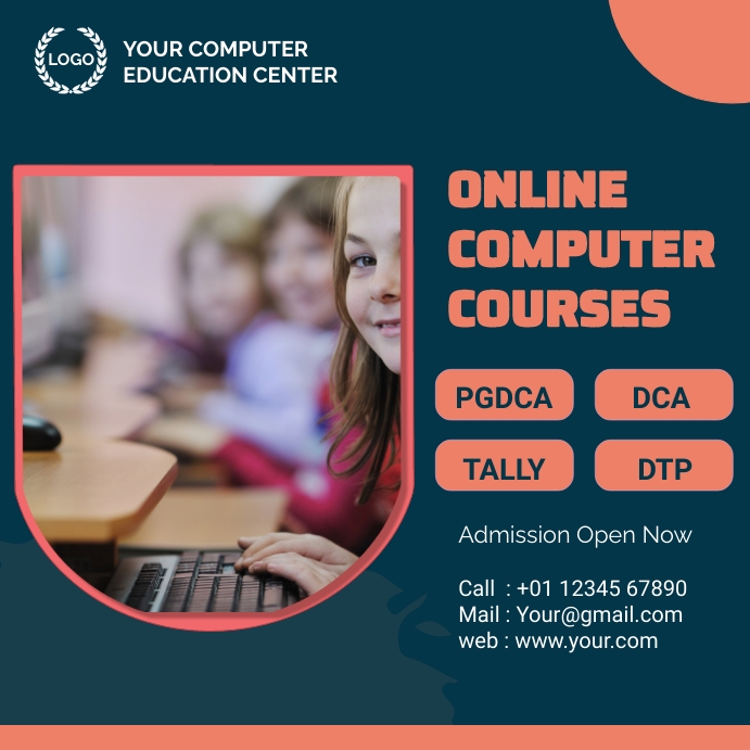 Online Computer Education Courses Template | PosterMyWall