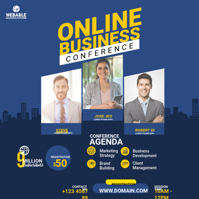 Online Conference Post Template | PosterMyWall