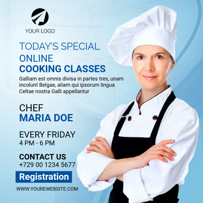 Online Cooking Classes Template | PosterMyWall