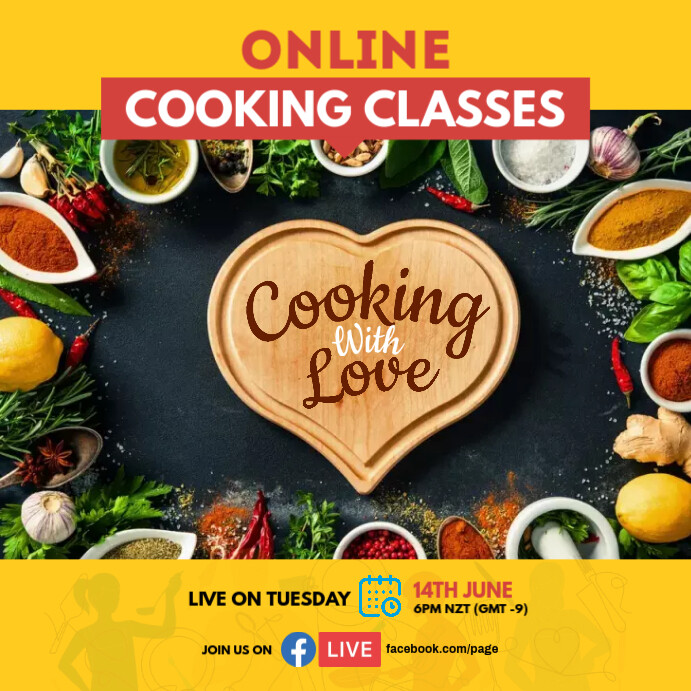 Kelas Memasak Online Templat Postermywall