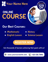 Online Course | Course Flyer Løbeseddel (US Letter) template