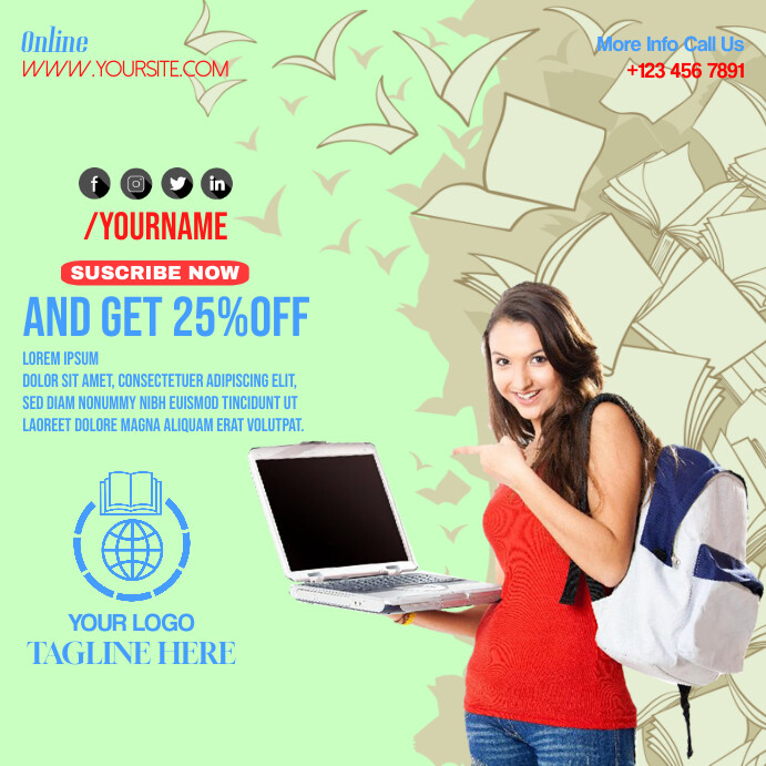 Course Ad Background Models online course ads Template | PosterMyWall