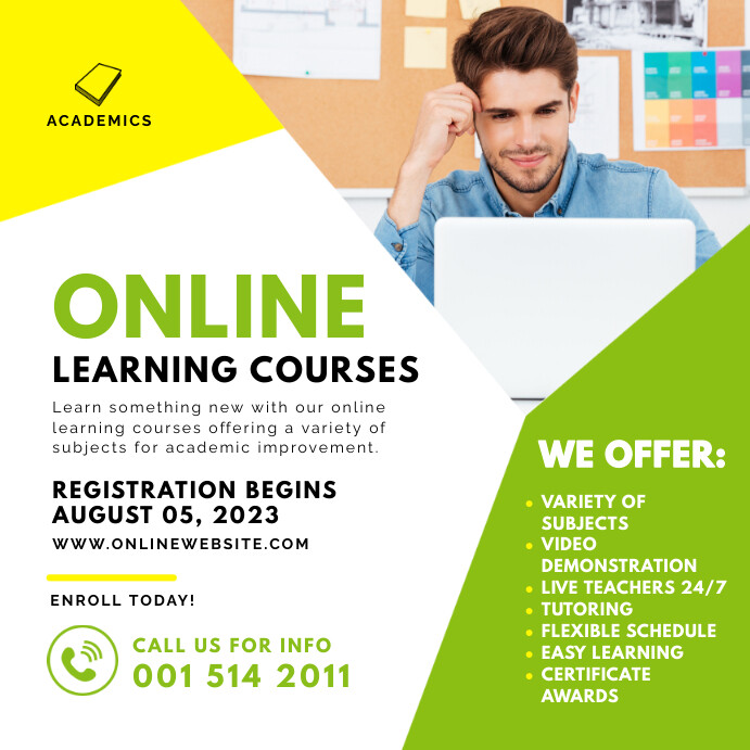 Course Ad Background Models Online Course Advertisement Template | PosterMyWall