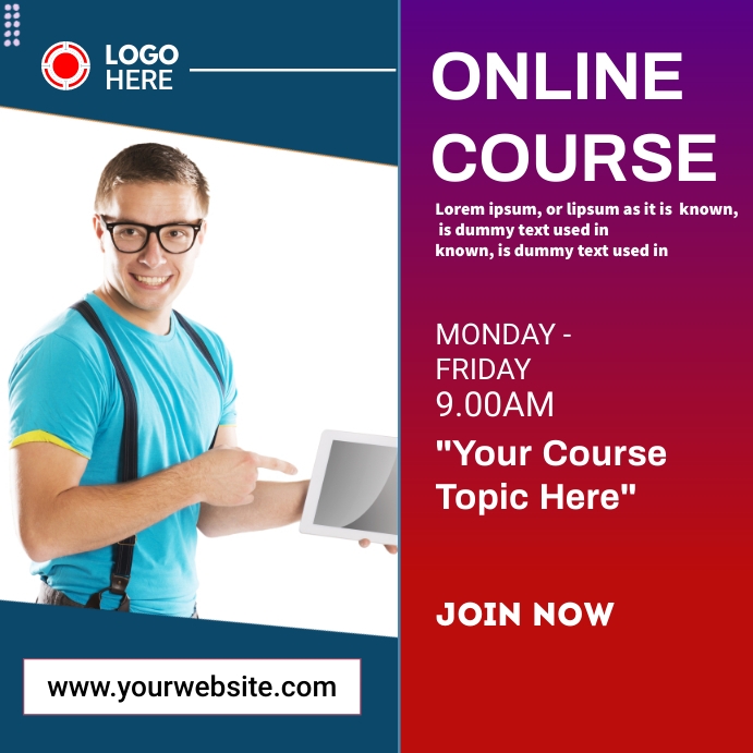 Online Course Banner Template | PosterMyWall