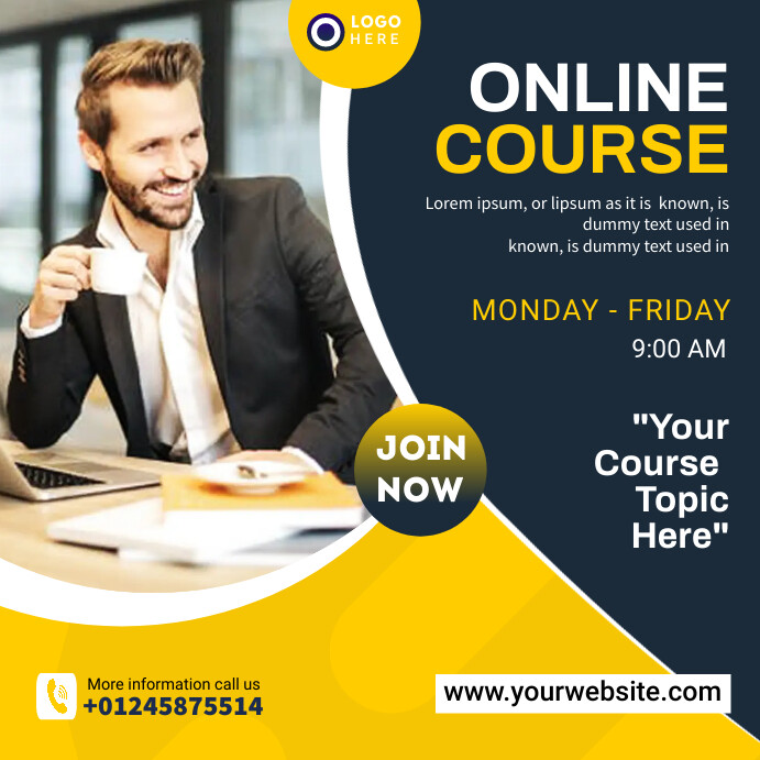 Online Course Banner Template | PosterMyWall
