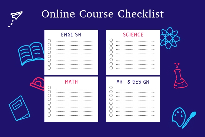 Online Course Checklist Template | PosterMyWall