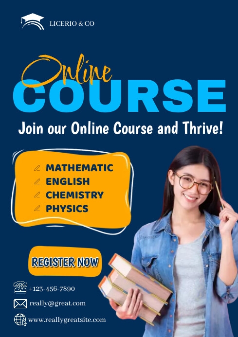 Online Course Template PosterMyWall Online Course Template PosterMyWall