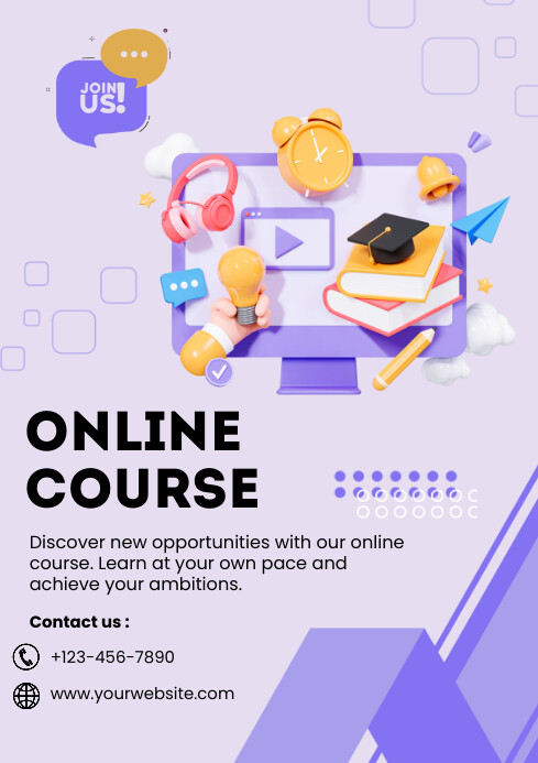 Online Course Template PosterMyWall Online Course Template PosterMyWall